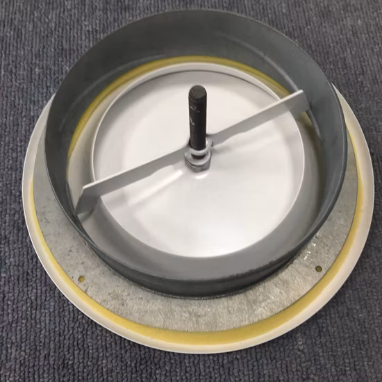 Valvola di scarico a disco metallico per impianti HVAC, bocchette tonde