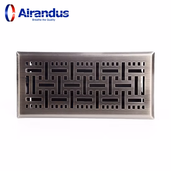 Copertura decorativa vittoriana in acciaio zincato per ventilazione, 4 x 10 cm, ventilazione, ritorno, pavimento, aria condizionata, presa d'aria per HVAC
