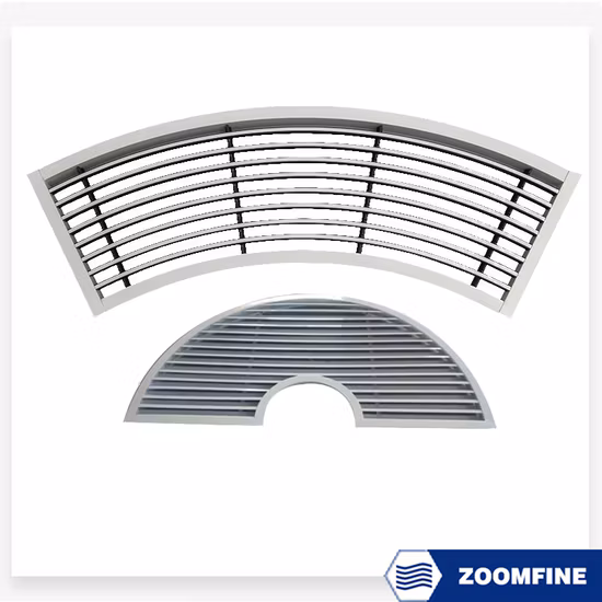 Griglia di ventilazione a soffitto con registro a pavimento in alluminio per ripresa d'aria